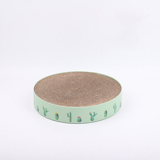 Durable Round Cat Scratch Board Bed and Toy